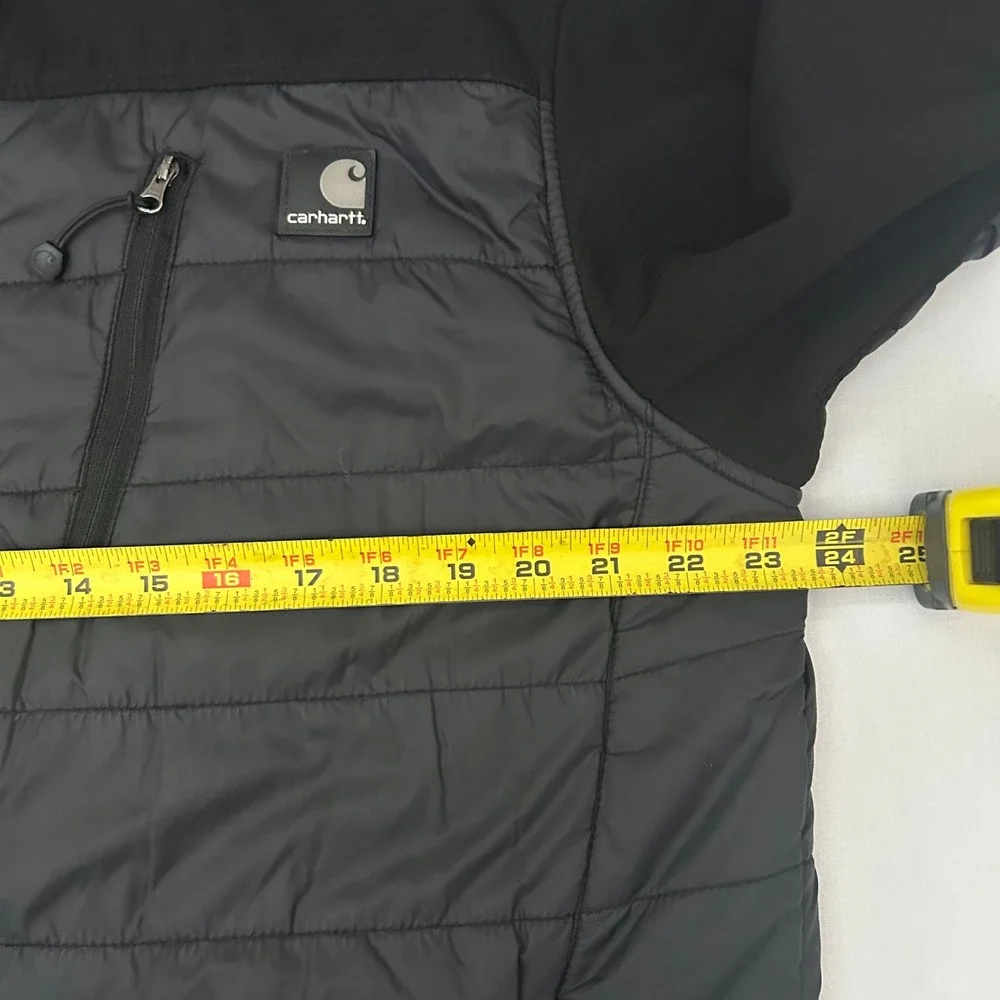 Carhartt Jacket Mens Medium Black J294 Hybrid‎ Quilted Softshell Hooded Full Zip